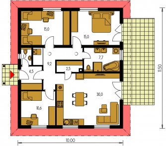 Floor plan of ground floor - BUNGALOW 190